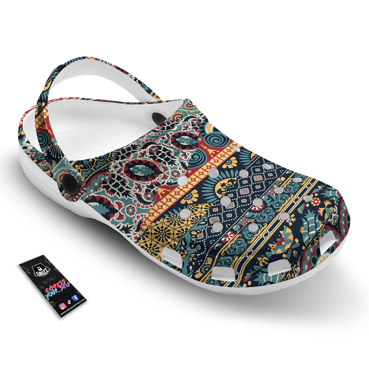 Abstract Arabian Paisley Print Clog-grizzshop