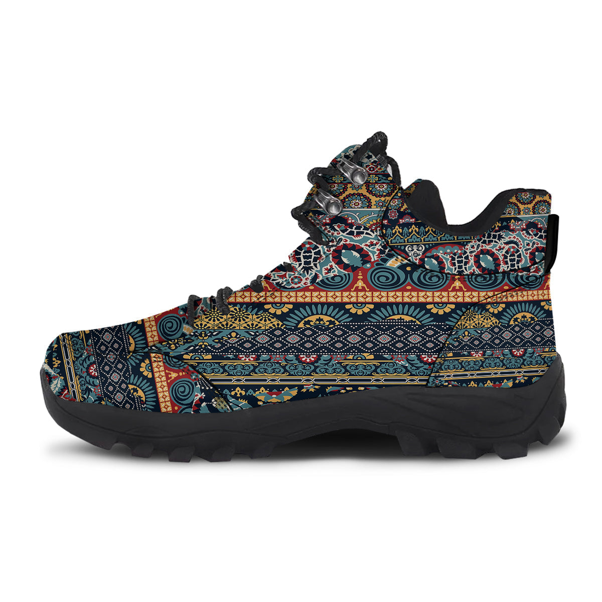 Abstract Arabian Paisley Print Hiking Shoes-grizzshop