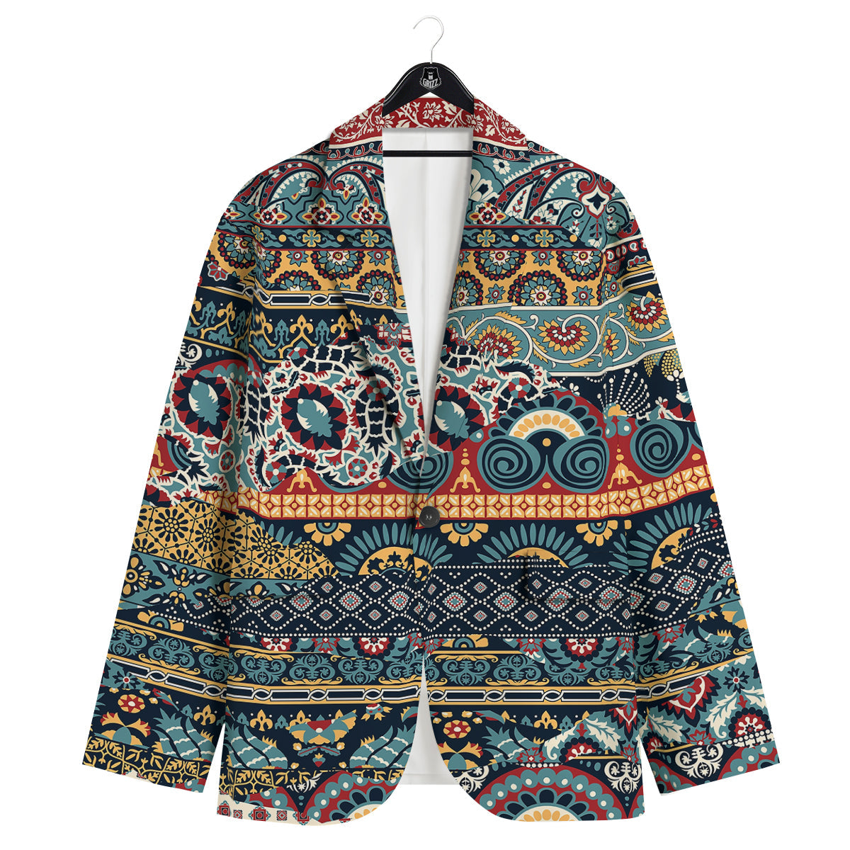 Abstract Arabian Paisley Print Men's Sport Coat-grizzshop