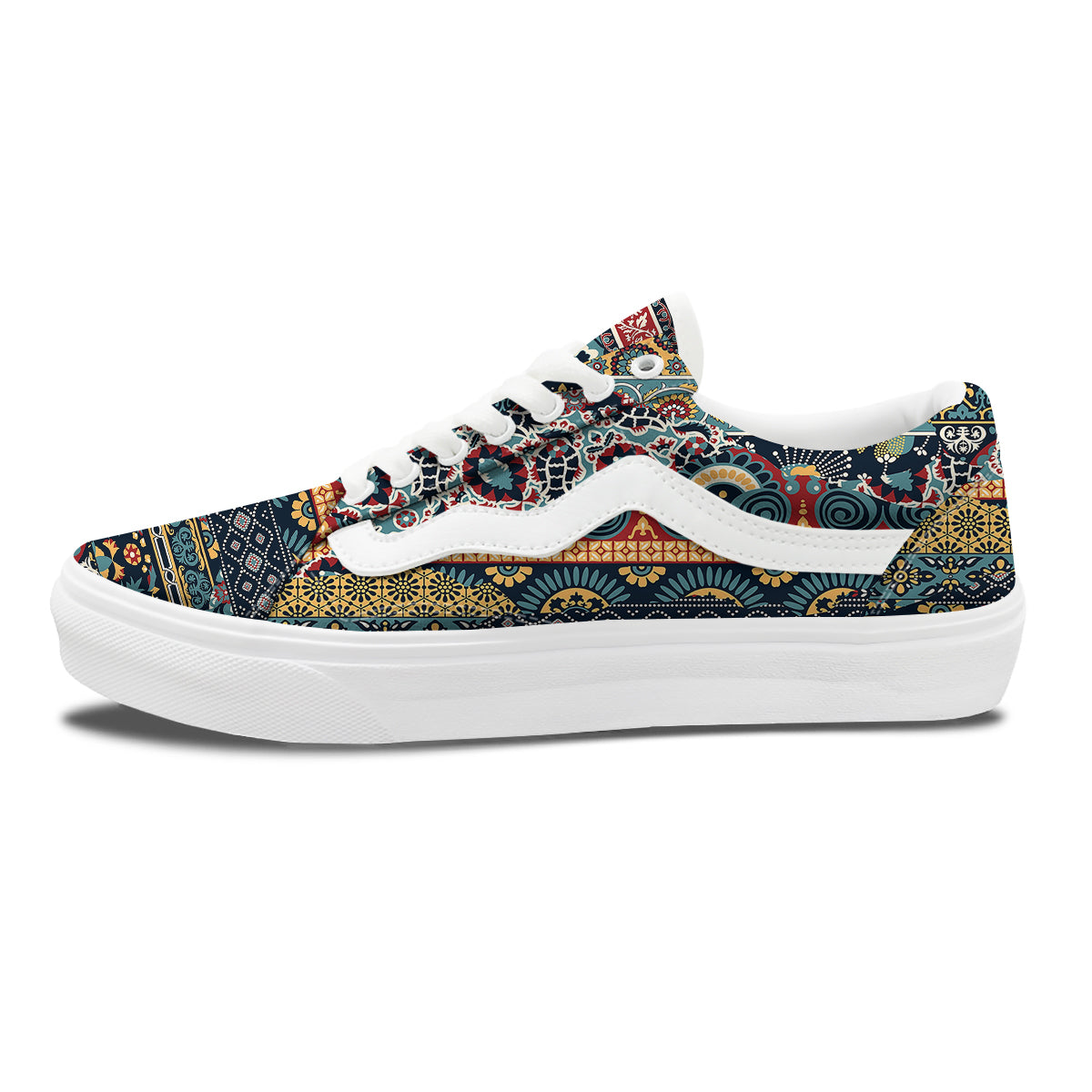 Abstract Arabian Paisley Print Skate Shoes-grizzshop