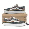 Abstract Arabian Paisley Print Skate Shoes-grizzshop