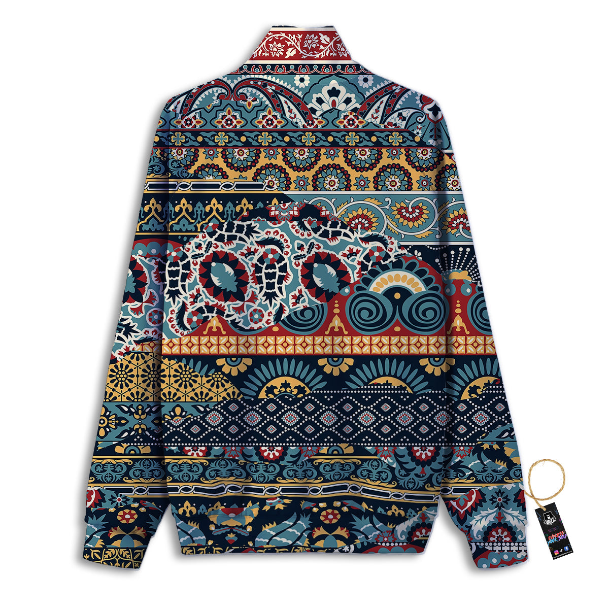 Abstract Arabian Paisley Print Track Jacket-grizzshop