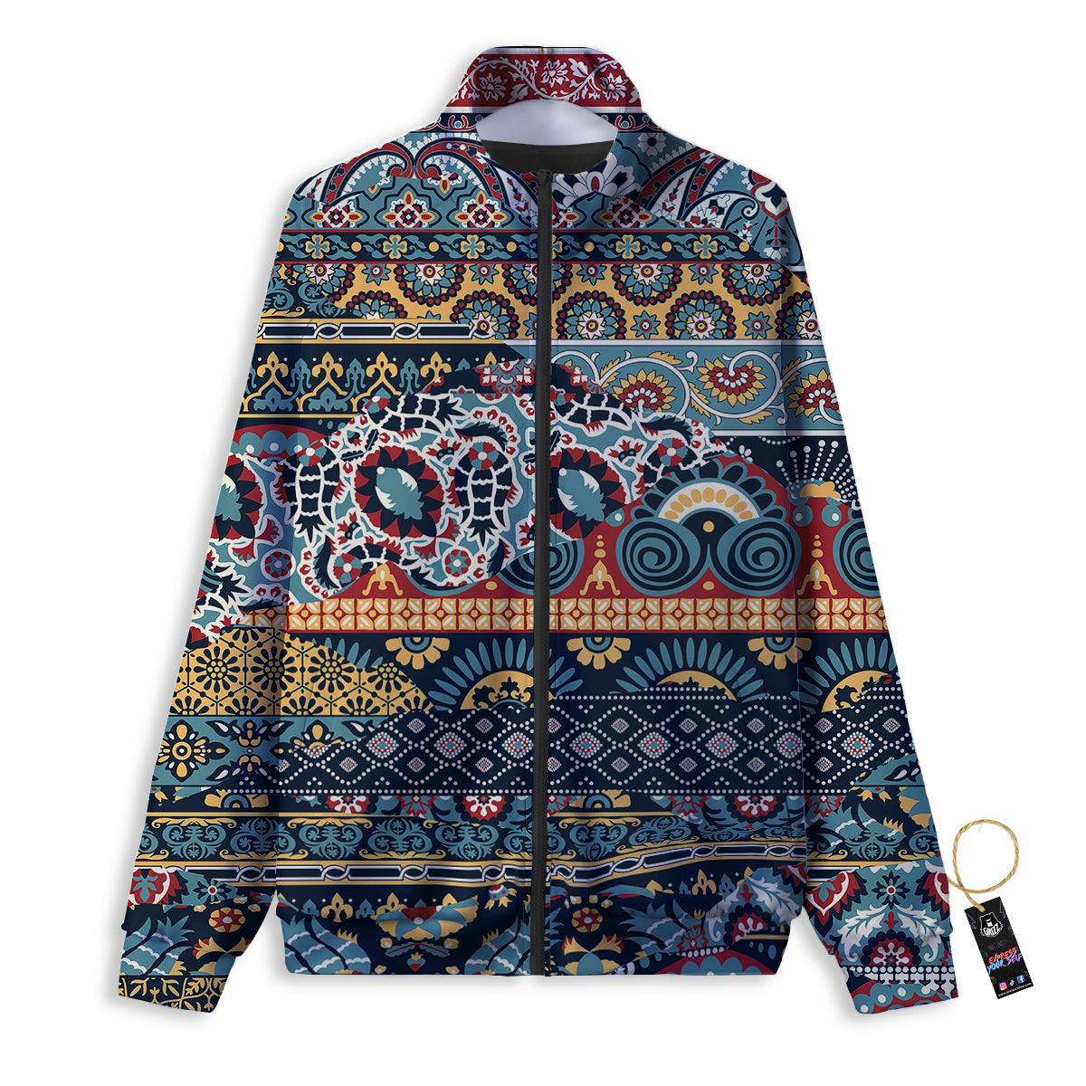 Abstract Arabian Paisley Print Track Jacket-grizzshop