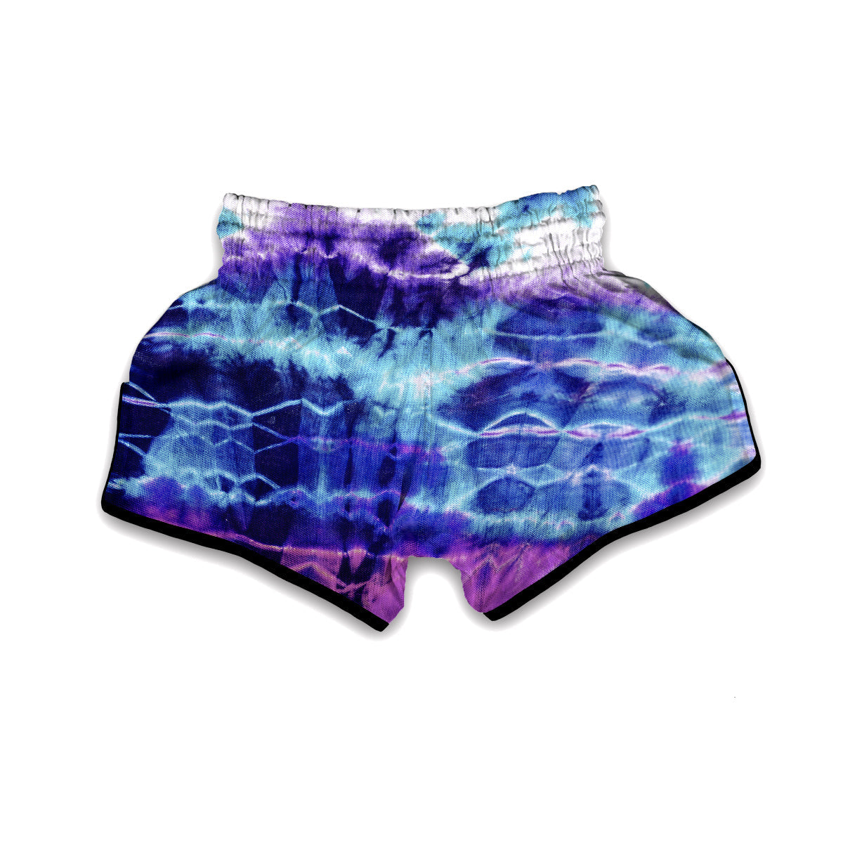 Abstract Blue Tie Dye Muay Thai Boxing Shorts-grizzshop