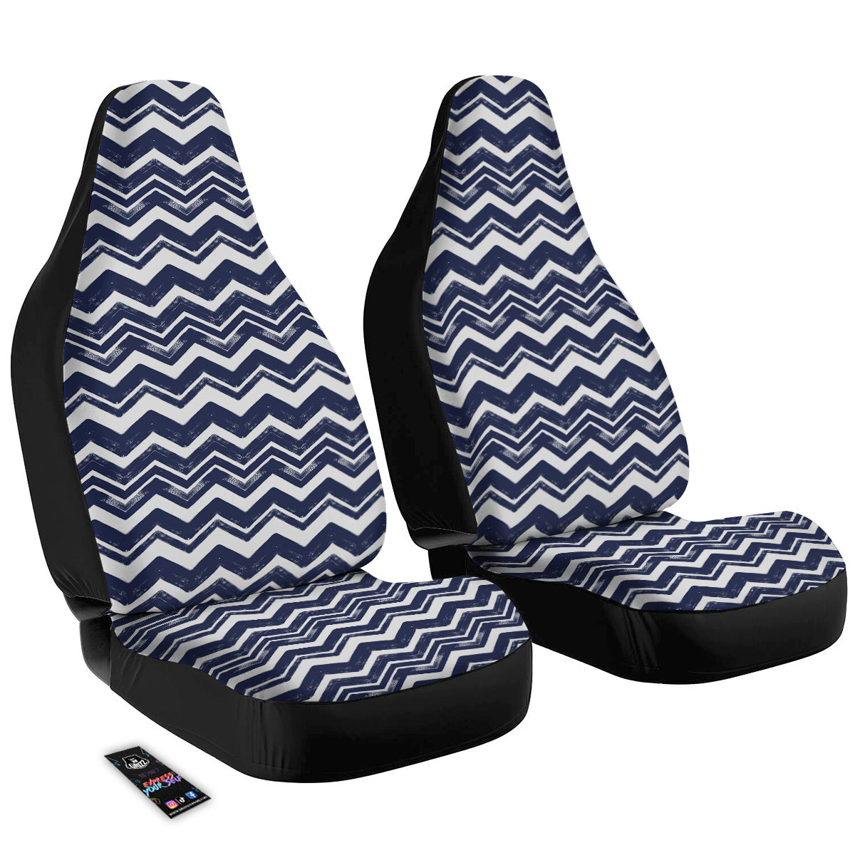 Abstract Chevron Watercolor Blue Print Pattern Car Seat Covers-grizzshop