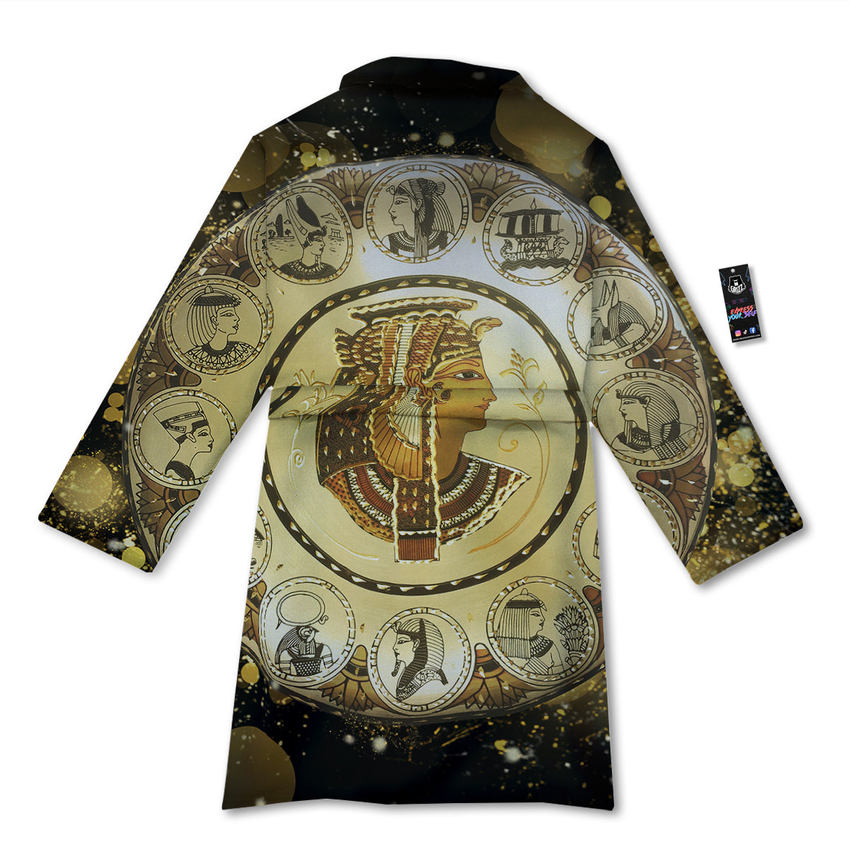 Abstract Cleopatra Print Bathrobe-grizzshop