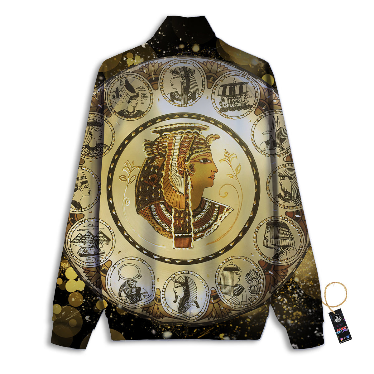 Abstract Cleopatra Print Track Jacket-grizzshop