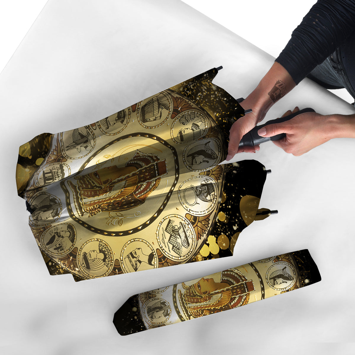 Abstract Cleopatra Print Umbrella-grizzshop