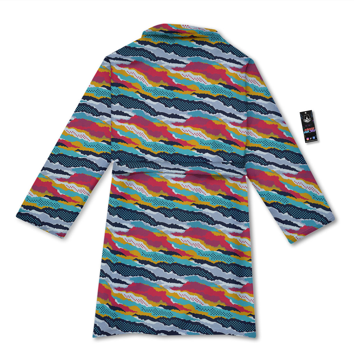 Abstract Colorful And Dot Print Pattern Bathrobe-grizzshop