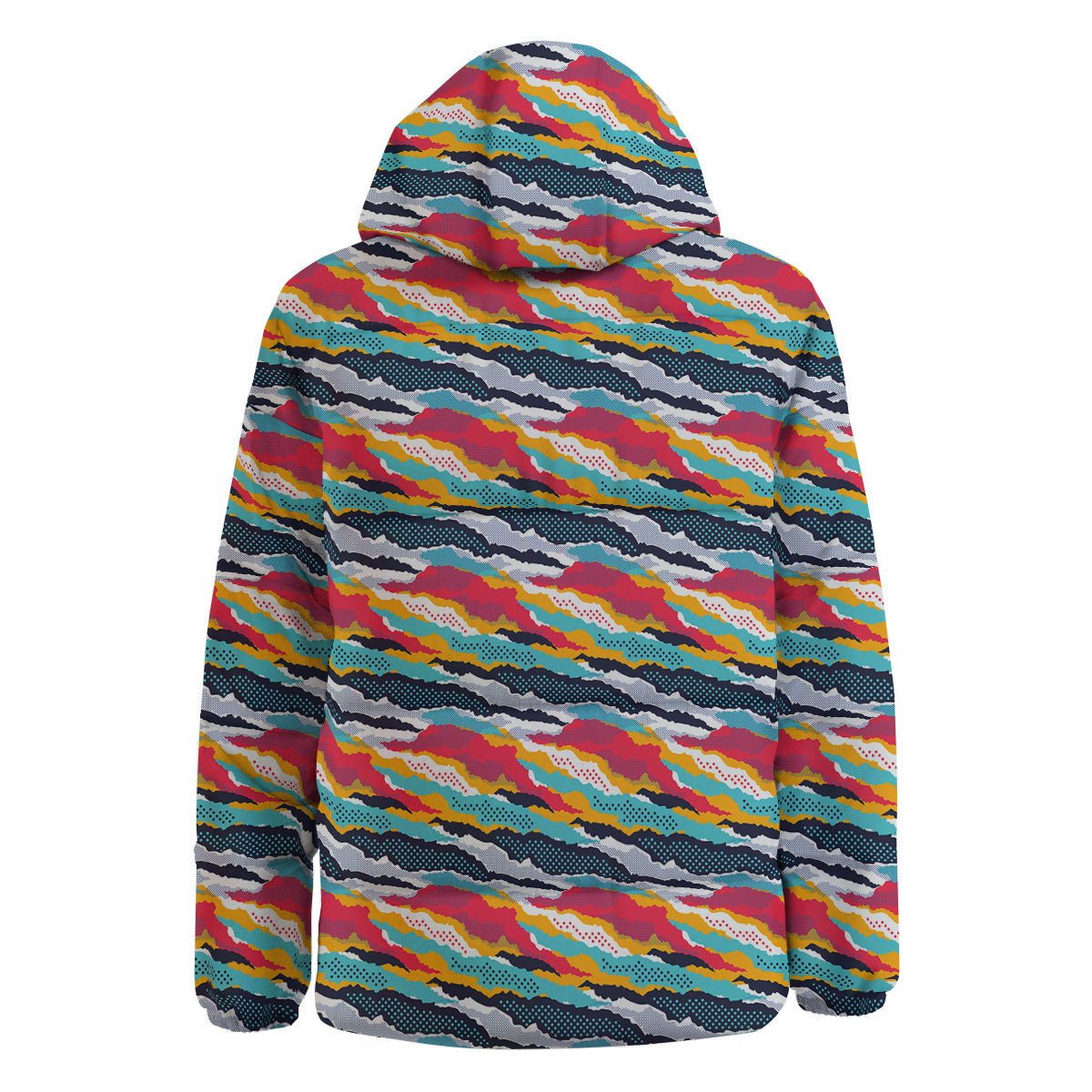 Abstract Colorful And Dot Print Pattern Down Jacket-grizzshop