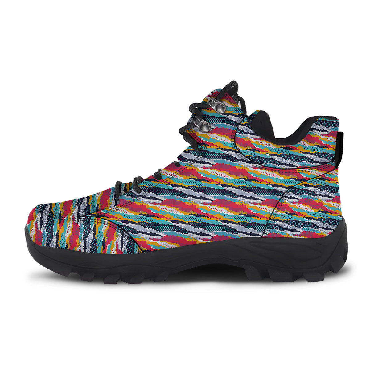 Abstract Colorful And Dot Print Pattern Hiking Shoes-grizzshop