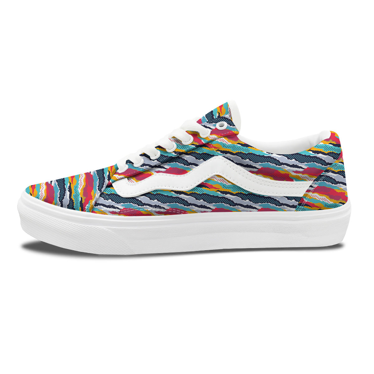 Abstract Colorful And Dot Print Pattern Skate Shoes-grizzshop