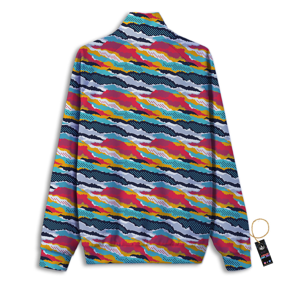 Abstract Colorful And Dot Print Pattern Track Jacket-grizzshop