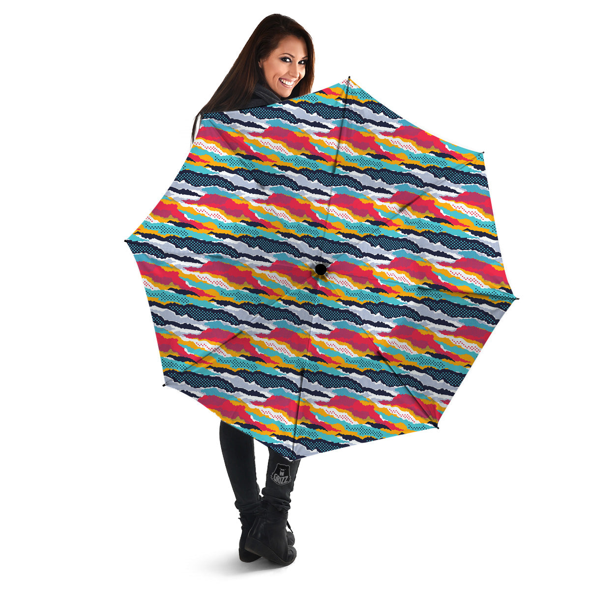 Abstract Colorful And Dot Print Pattern Umbrella-grizzshop