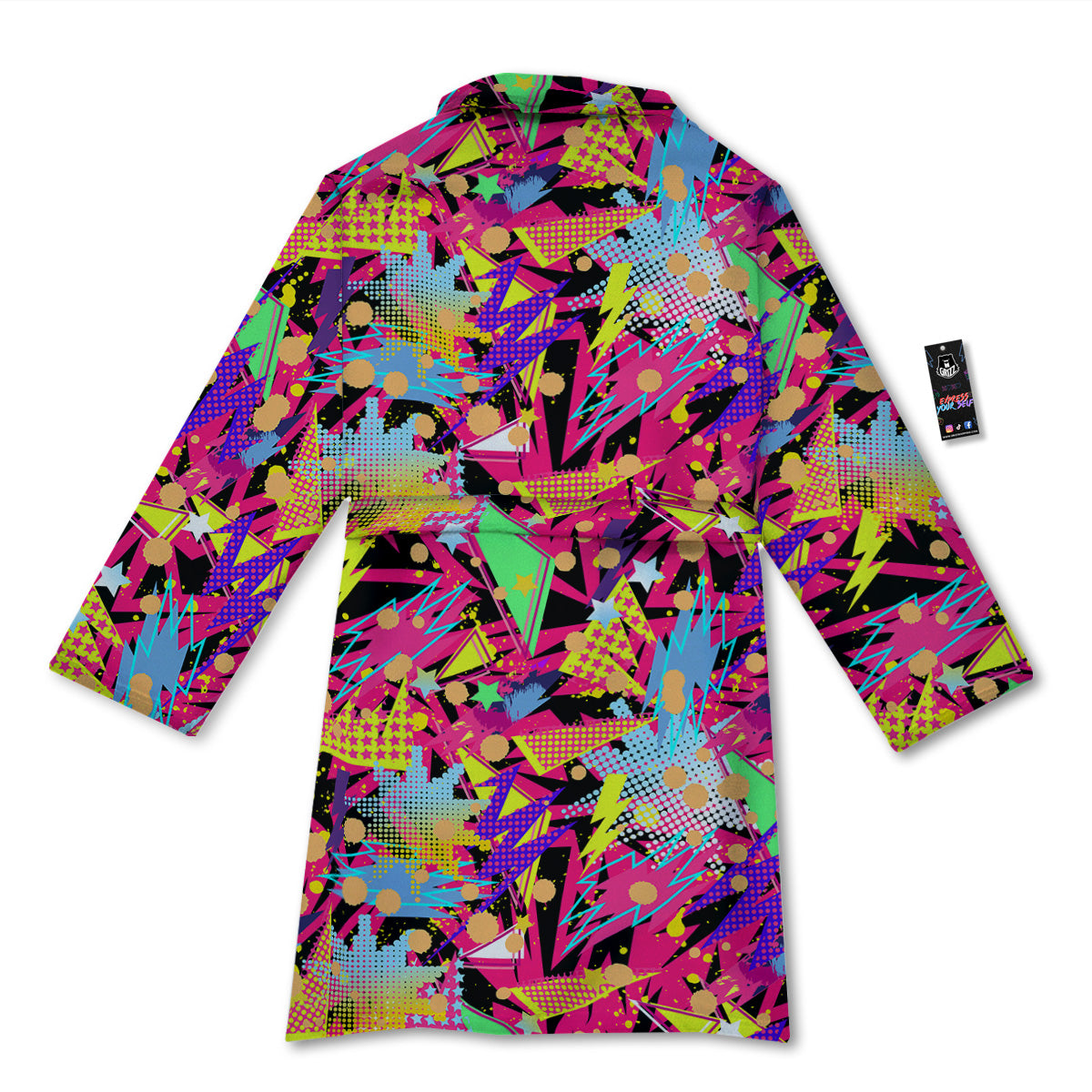 Abstract Colorful And Lightning Dot Print Pattern Bathrobe-grizzshop