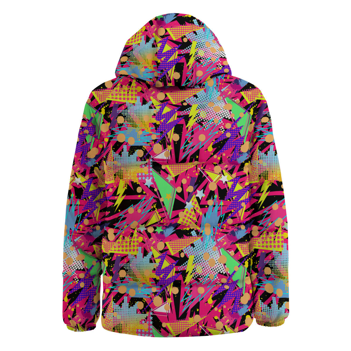 Abstract Colorful And Lightning Dot Print Pattern Down Jacket-grizzshop