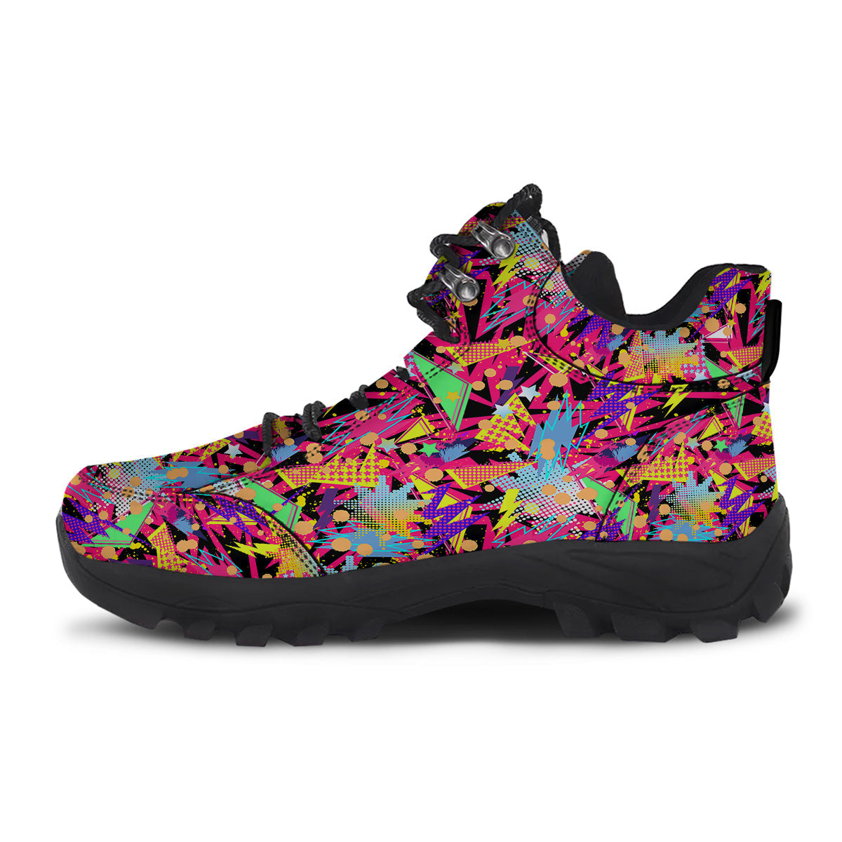 Abstract Colorful And Lightning Dot Print Pattern Hiking Shoes-grizzshop