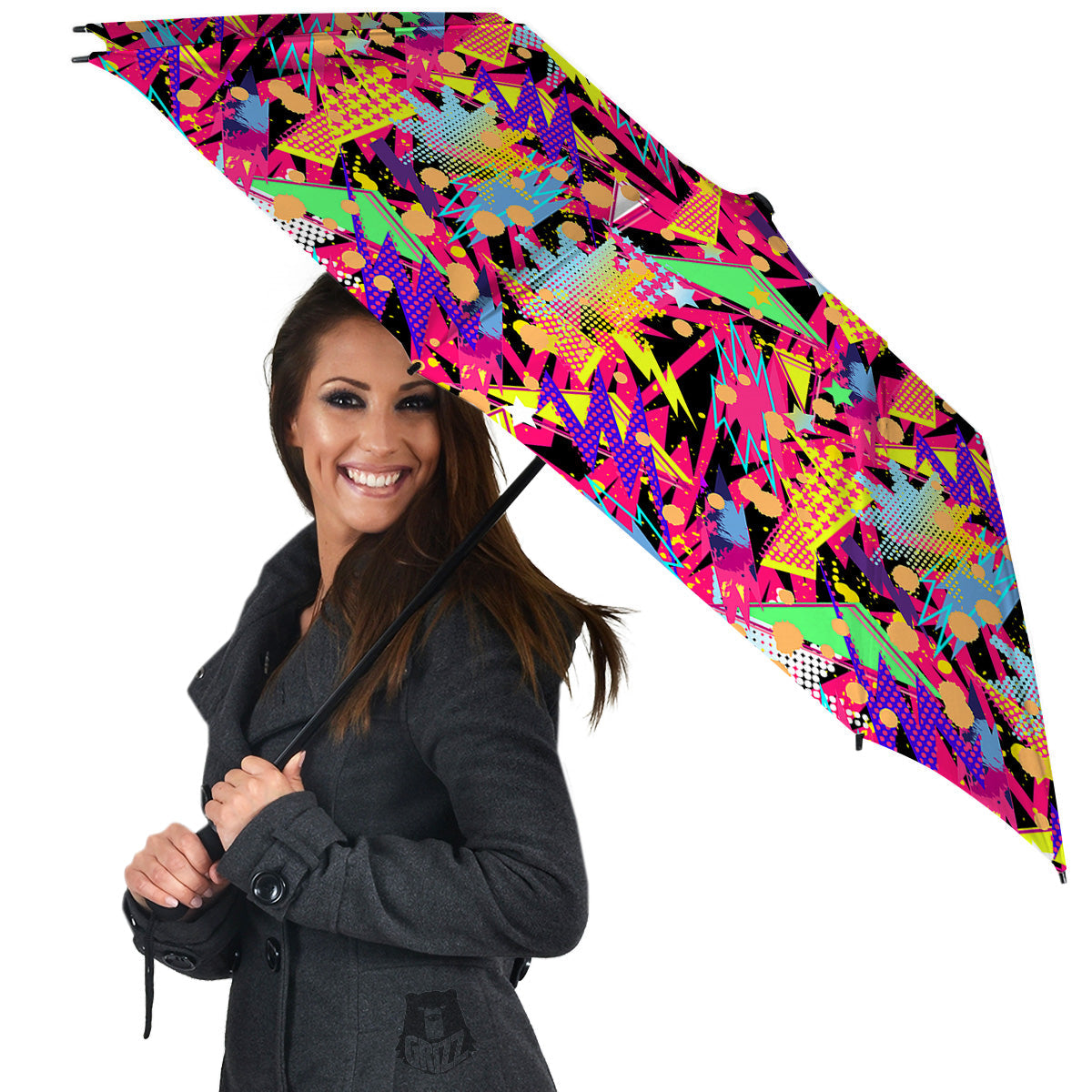 Abstract Colorful And Lightning Dot Print Pattern Umbrella-grizzshop
