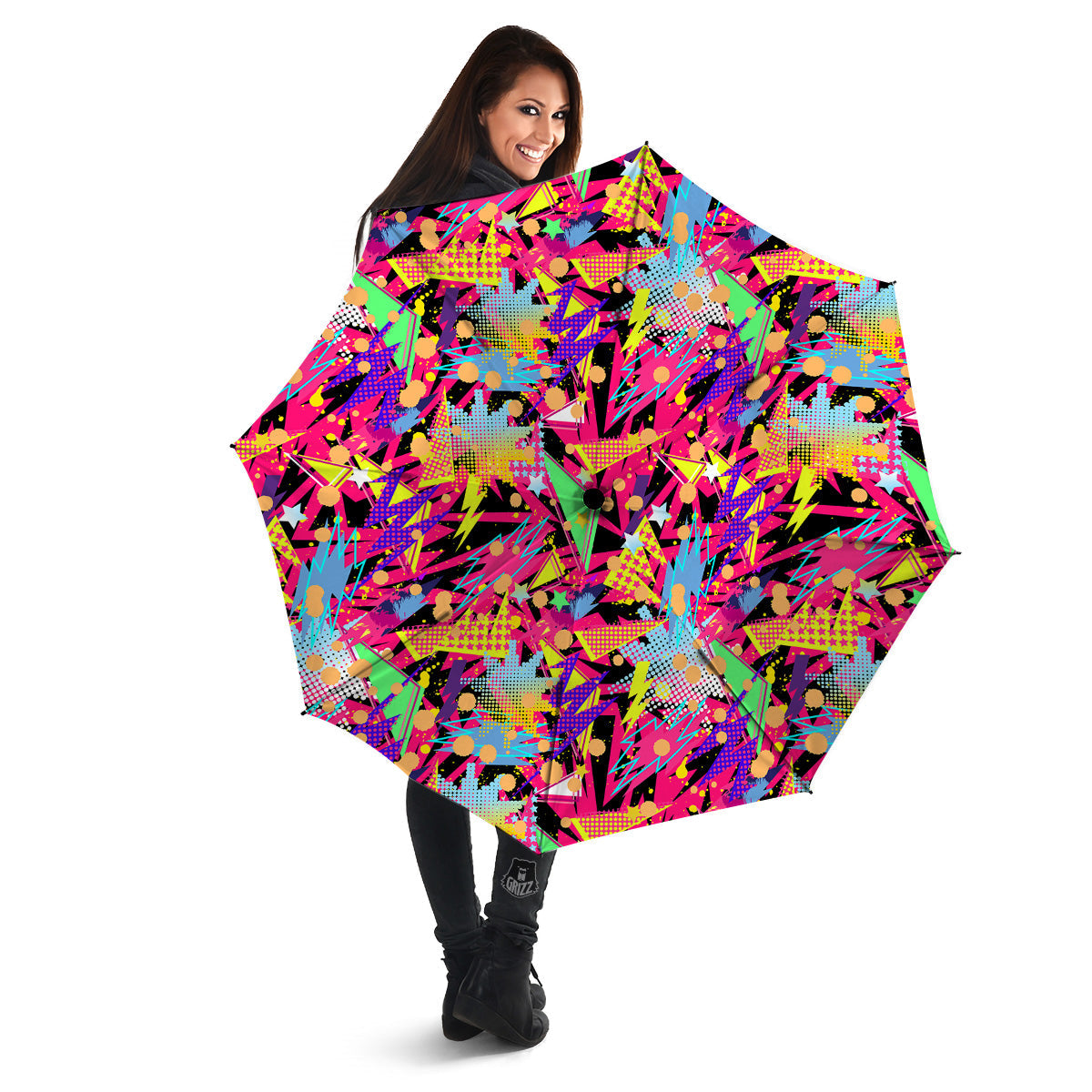 Abstract Colorful And Lightning Dot Print Pattern Umbrella-grizzshop