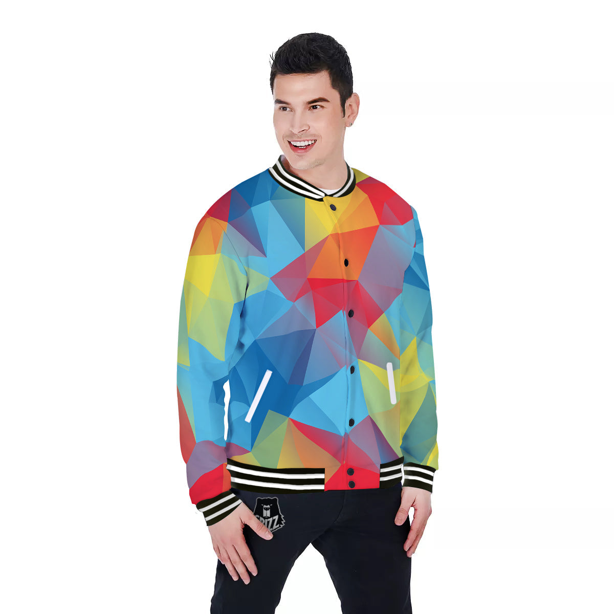 Abstract Colorful Autism Awareness Print Baseball Jacket-grizzshop