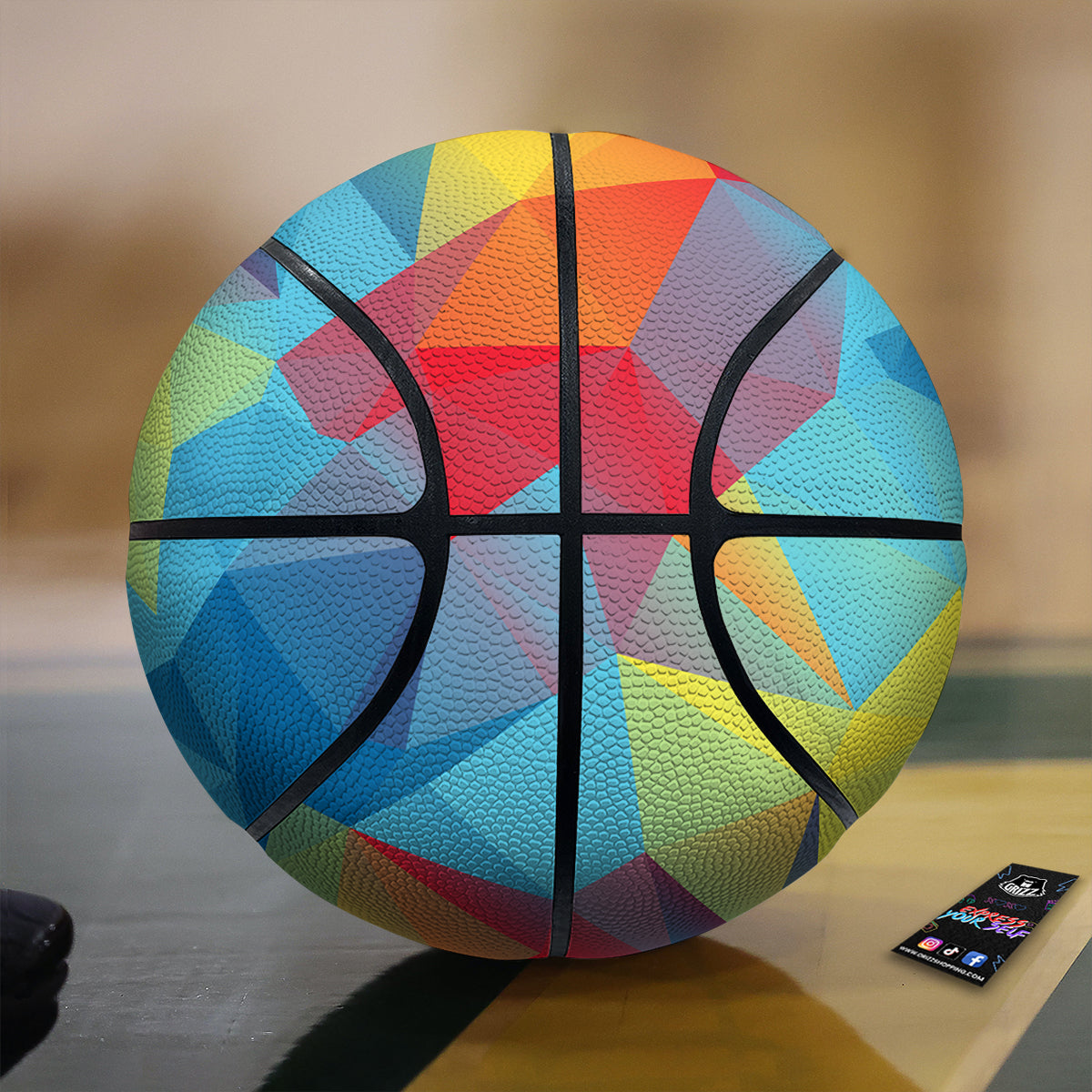 Abstract Colorful Autism Awareness Print Basketball-grizzshop