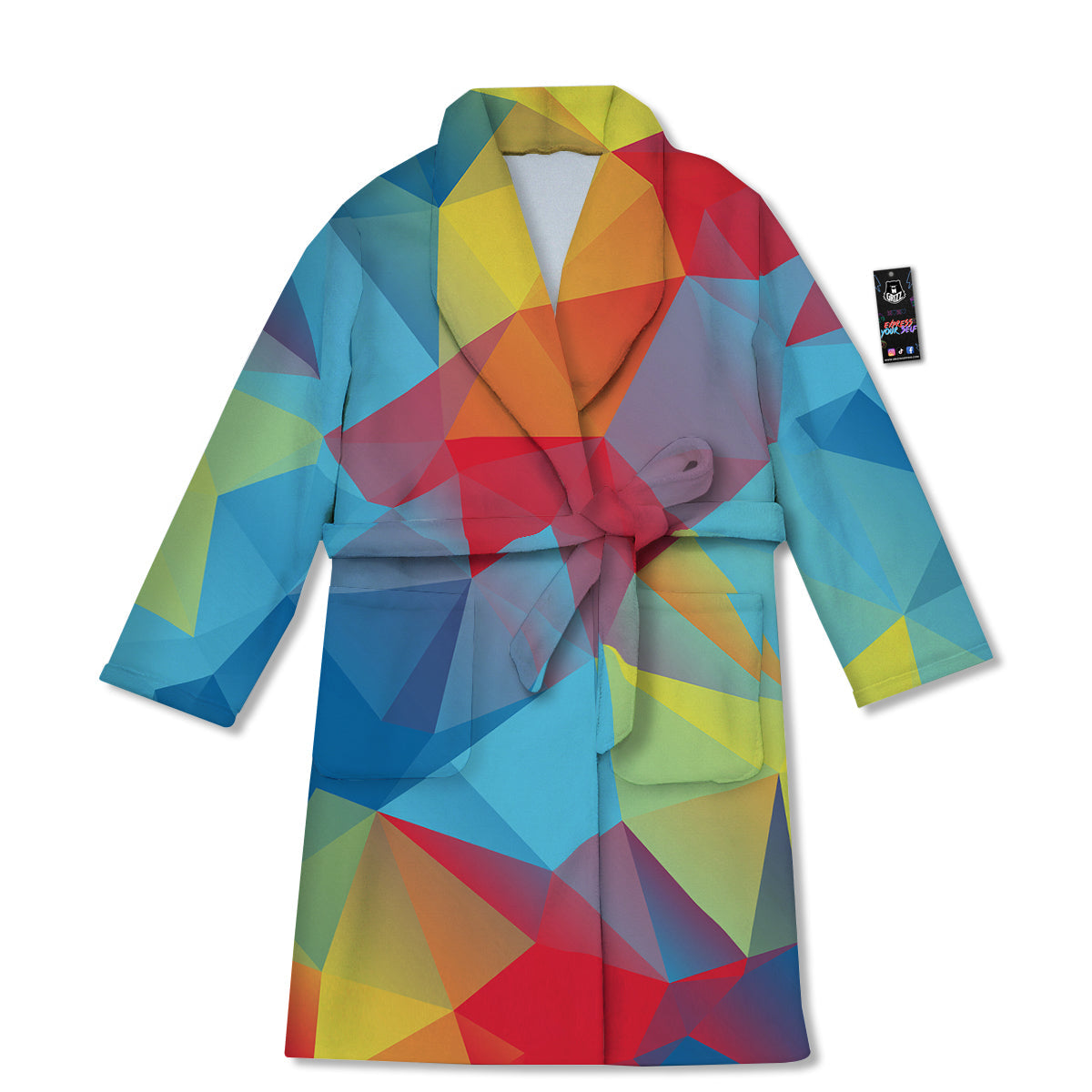 Abstract Colorful Autism Awareness Print Bathrobe-grizzshop