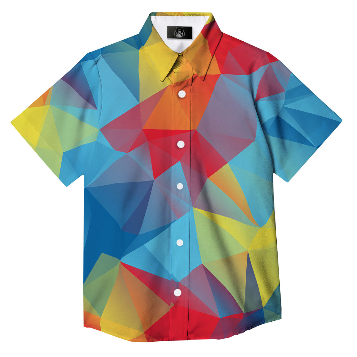 Abstract Colorful Autism Awareness Print Button Up Shirt-grizzshop