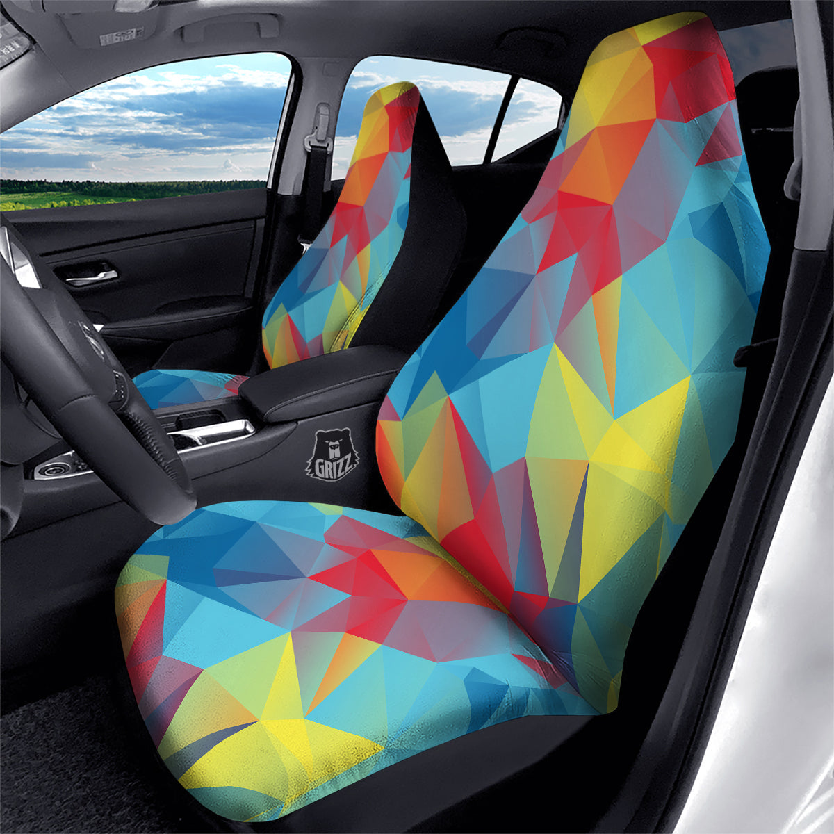 Abstract Colorful Autism Awareness Print Car Seat Covers-grizzshop