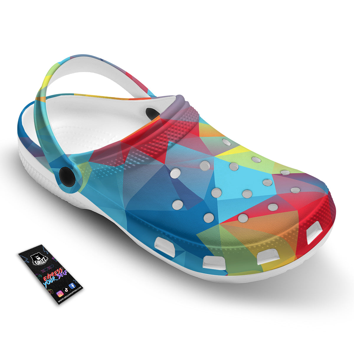 Abstract Colorful Autism Awareness Print Clog-grizzshop