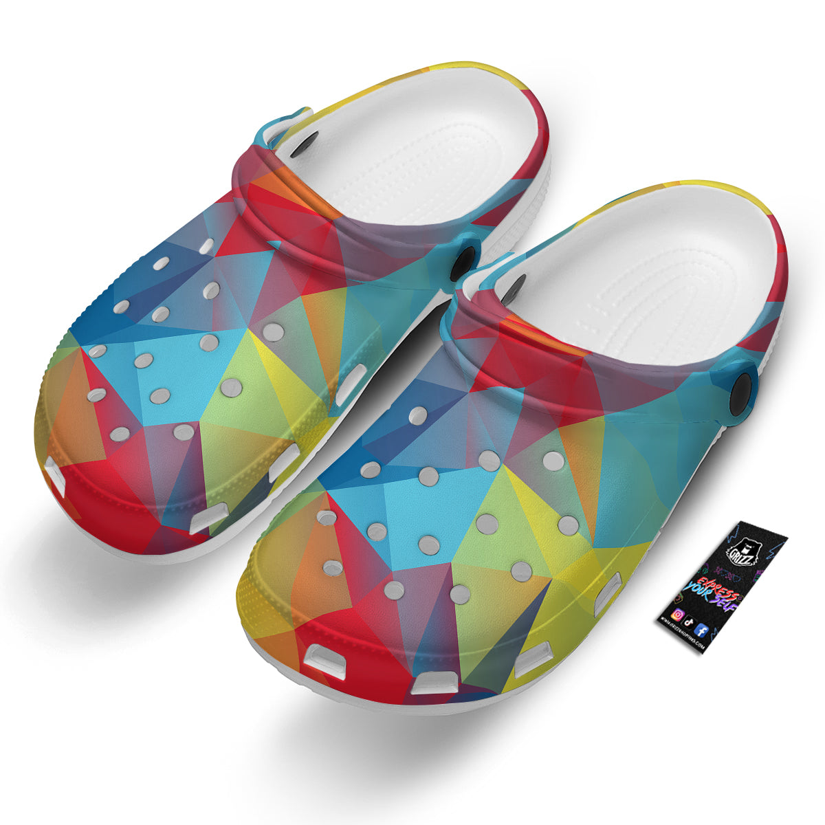 Abstract Colorful Autism Awareness Print Clog-grizzshop
