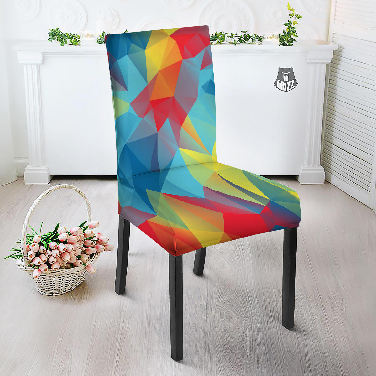 Abstract Colorful Autism Awareness Print Dining Chair Slipcover-grizzshop