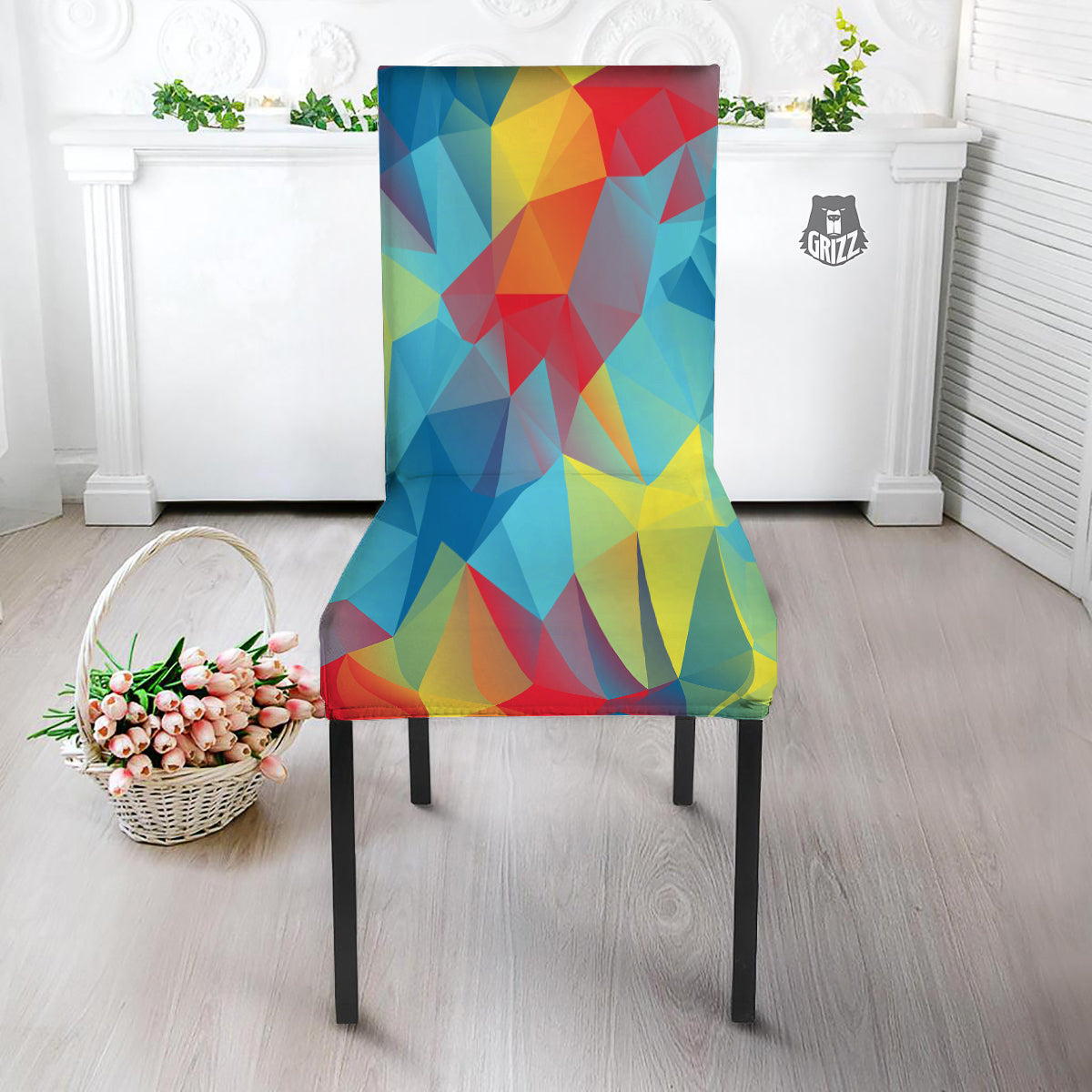 Abstract Colorful Autism Awareness Print Dining Chair Slipcover-grizzshop