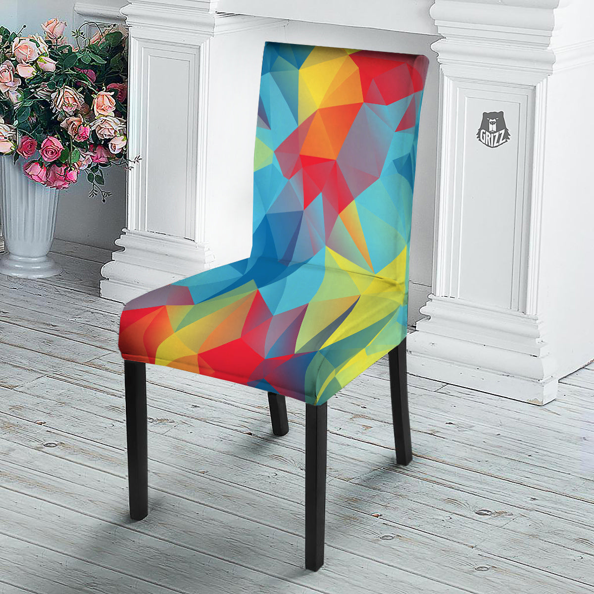 Abstract Colorful Autism Awareness Print Dining Chair Slipcover-grizzshop