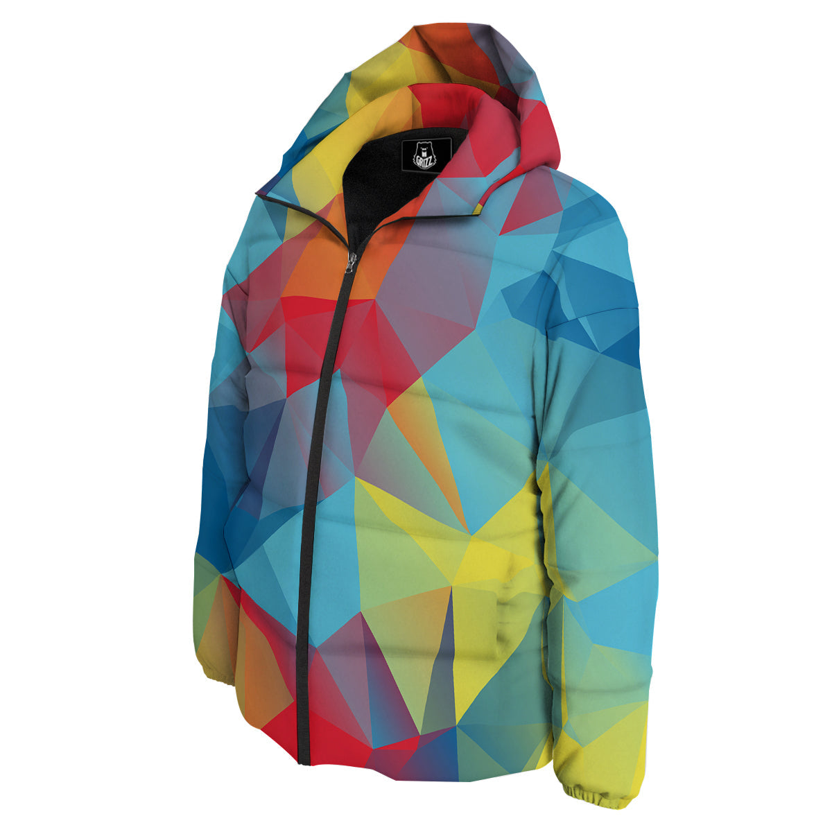 Abstract Colorful Autism Awareness Print Down Jacket-grizzshop