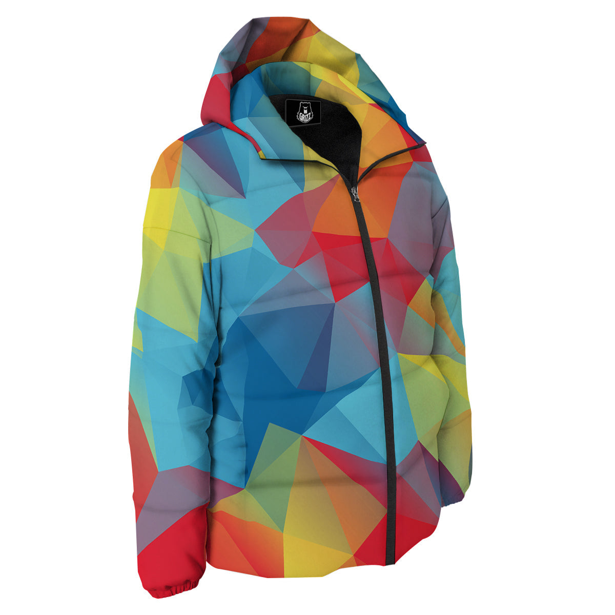 Abstract Colorful Autism Awareness Print Down Jacket-grizzshop