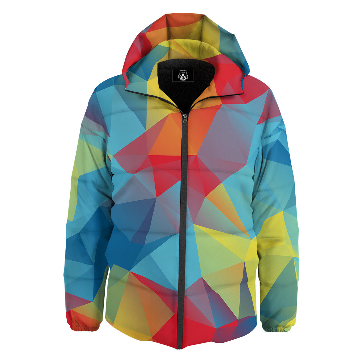 Abstract Colorful Autism Awareness Print Down Jacket-grizzshop