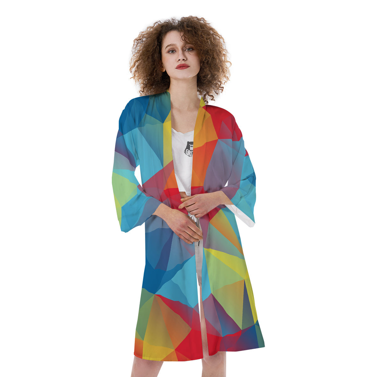 Abstract Colorful Autism Awareness Print Kimono-grizzshop