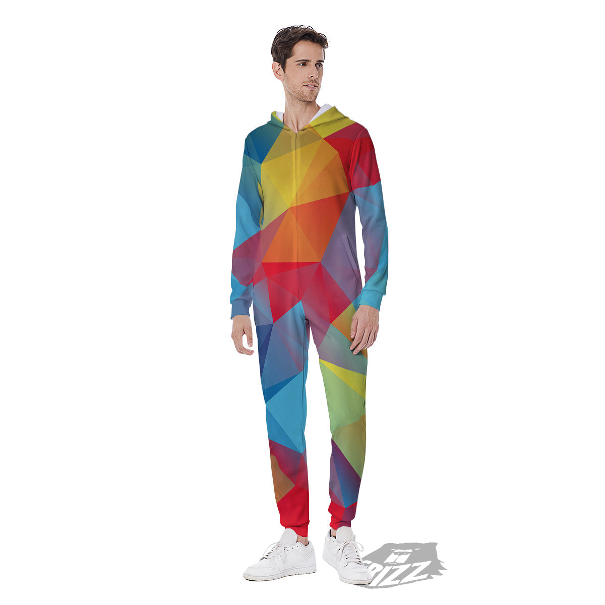 Abstract Colorful Autism Awareness Print Men's Jumpsuit-grizzshop