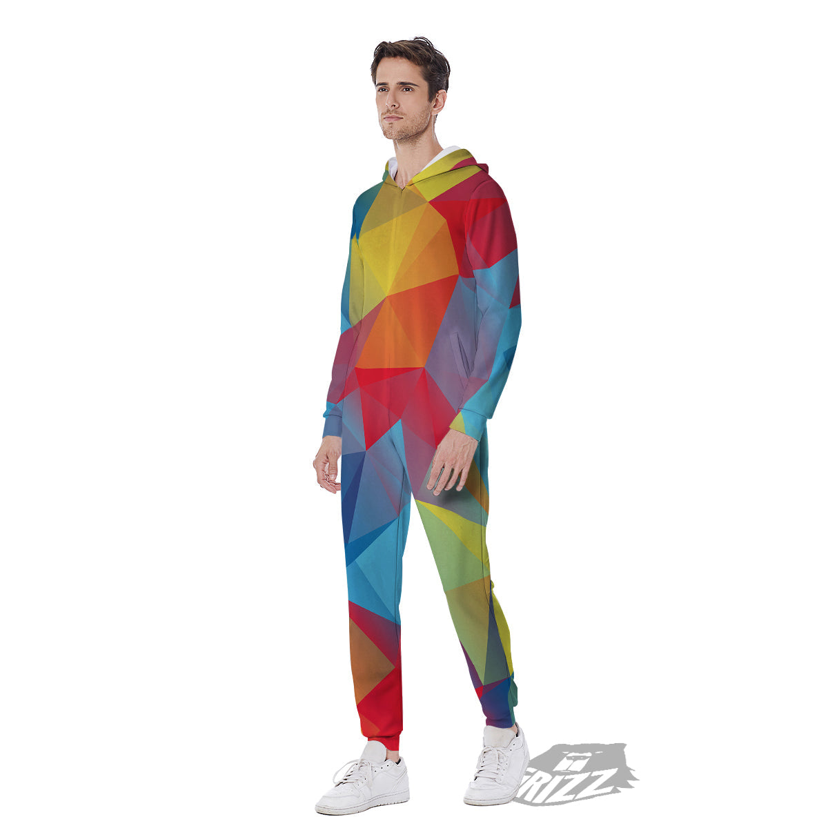 Abstract Colorful Autism Awareness Print Men's Jumpsuit-grizzshop