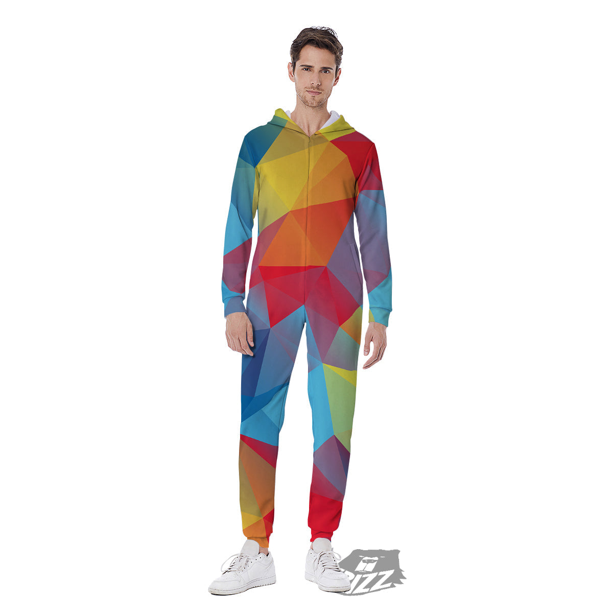 Abstract Colorful Autism Awareness Print Men's Jumpsuit-grizzshop