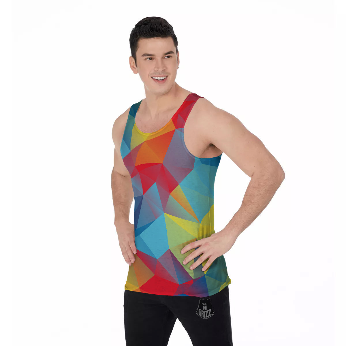 Abstract Colorful Autism Awareness Print Men's Tank Top-grizzshop