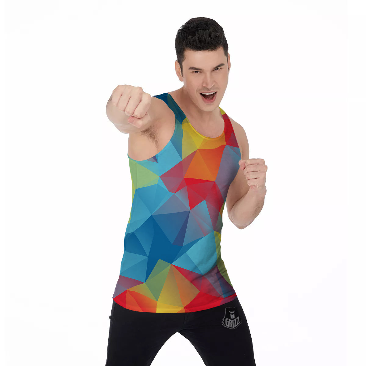 Abstract Colorful Autism Awareness Print Men's Tank Top-grizzshop