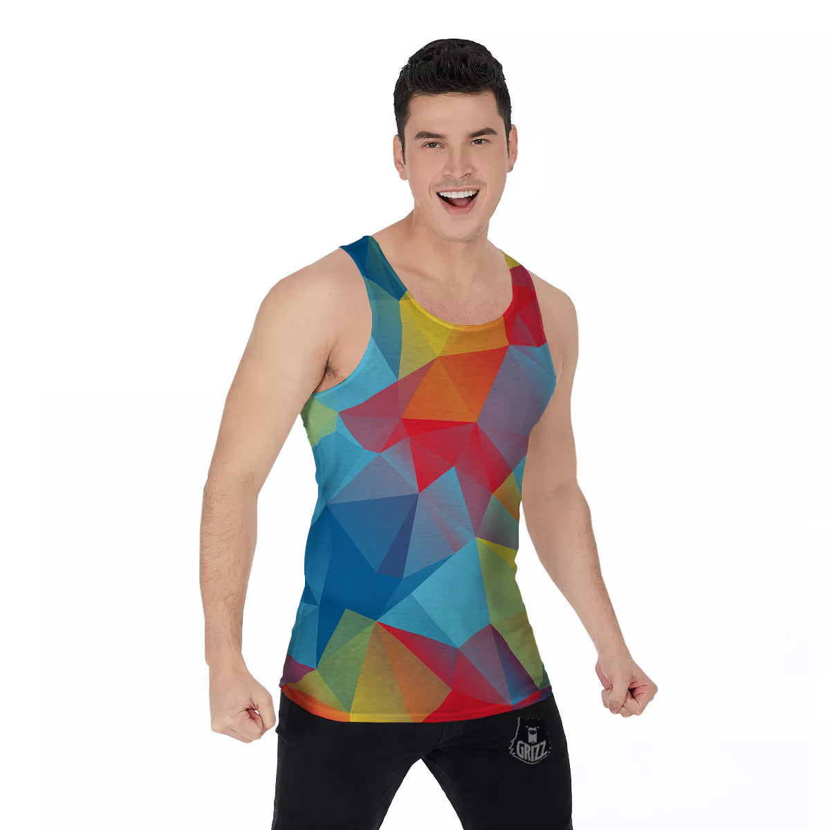 Abstract Colorful Autism Awareness Print Men's Tank Top-grizzshop