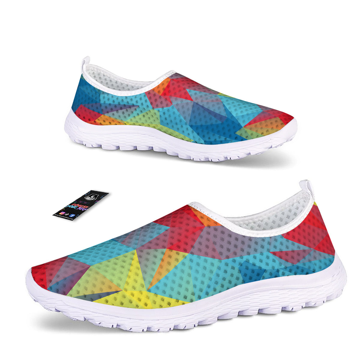 Abstract Colorful Autism Awareness Print Nurse Shoes-grizzshop