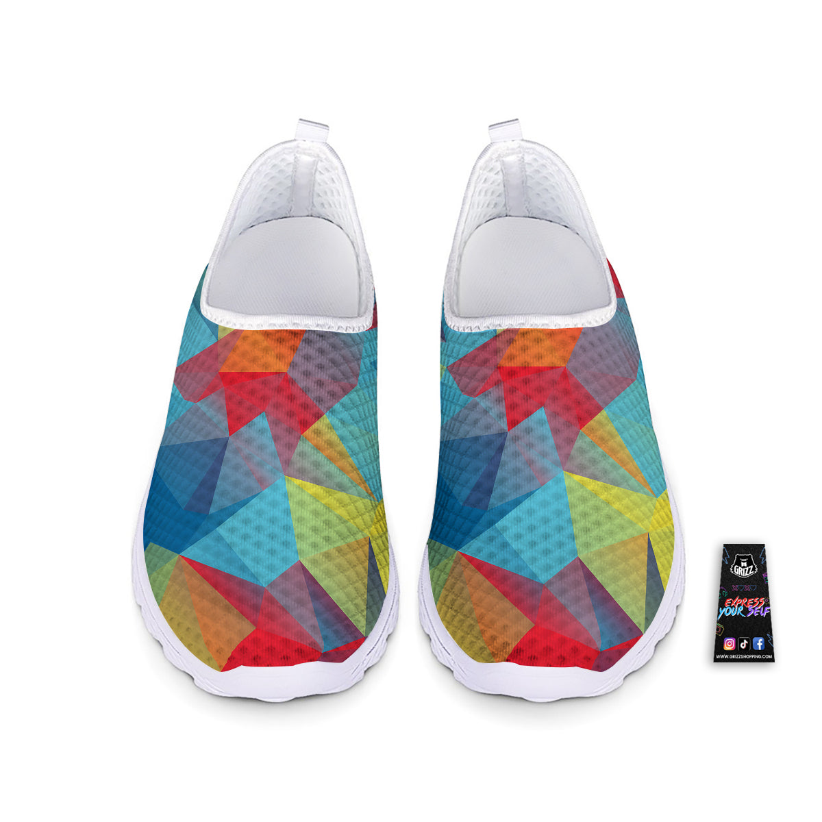 Abstract Colorful Autism Awareness Print Nurse Shoes-grizzshop