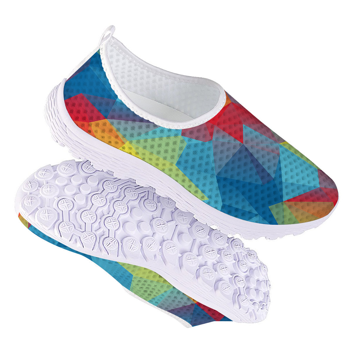 Abstract Colorful Autism Awareness Print Nurse Shoes-grizzshop