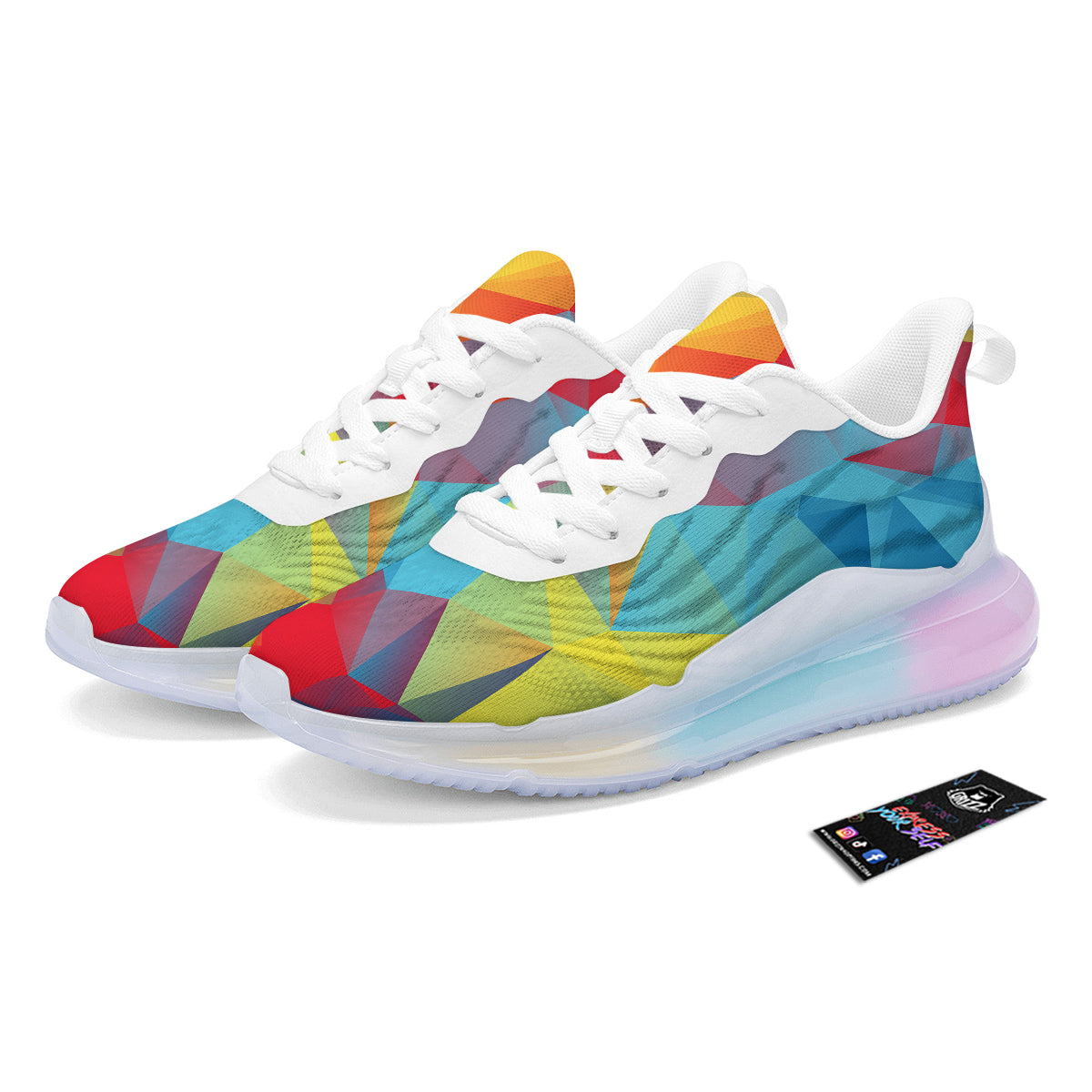 Abstract Colorful Autism Awareness Print Running Sneakers-grizzshop