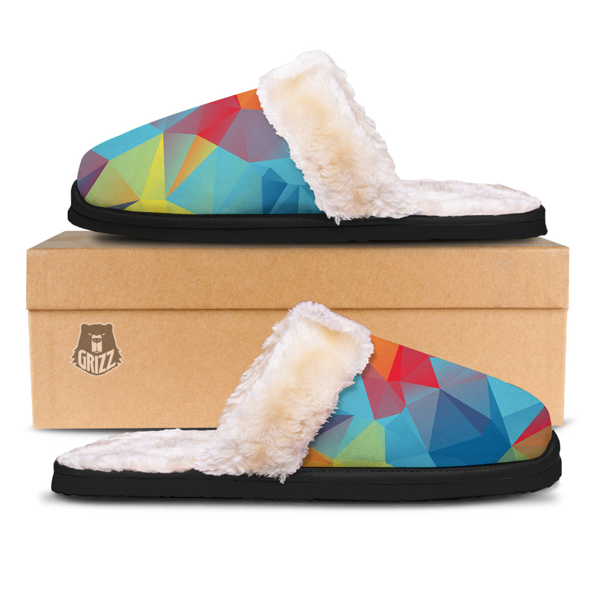 Abstract Colorful Autism Awareness Print Slippers-grizzshop