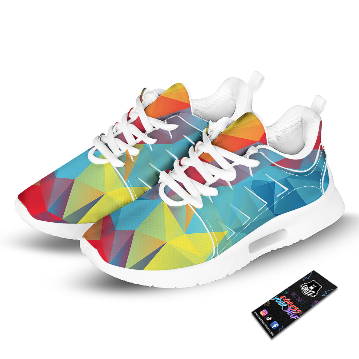 Abstract Colorful Autism Awareness Print Tennis Shoes-grizzshop