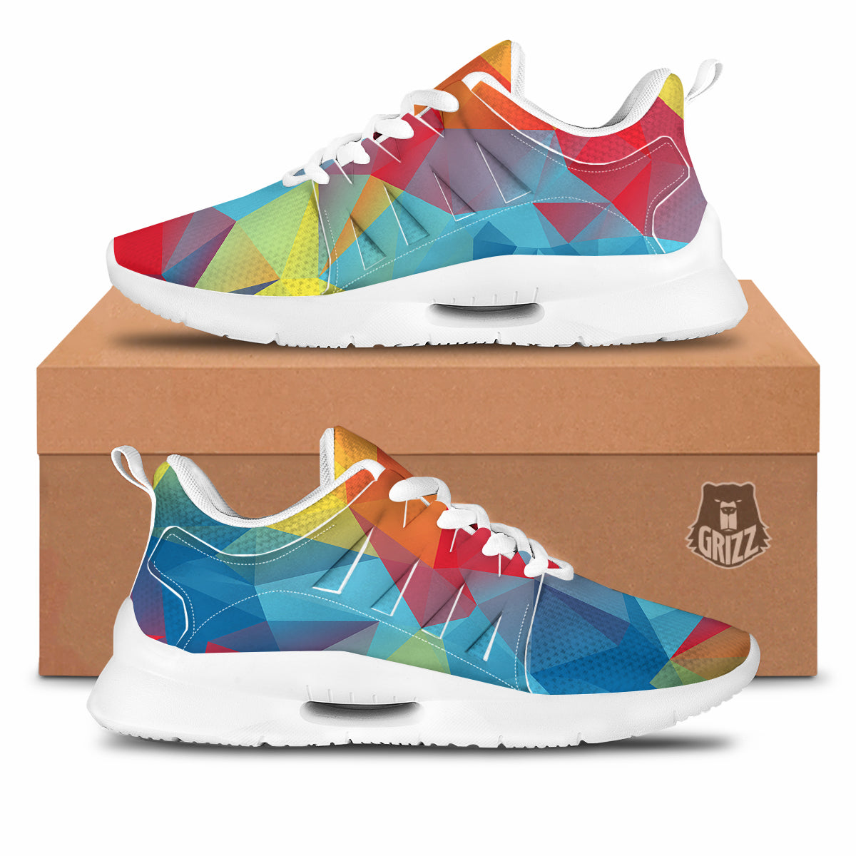 Abstract Colorful Autism Awareness Print Tennis Shoes-grizzshop